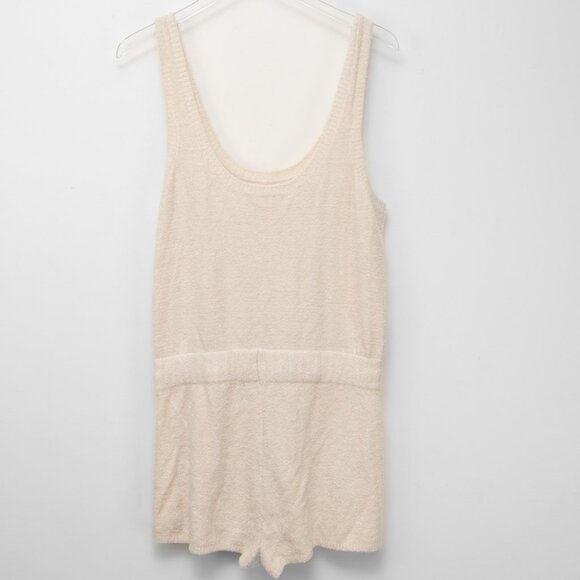 Spiritual Gangster Serenity Romper Chenille-Like Plush Cozy Scoop Ivory Medium - Picture 2 of 7
